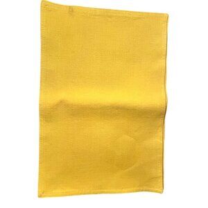 Retro Canvas Yellow Place Mats 19" Set of 5 Colorful Kitchen Home Decor 80s